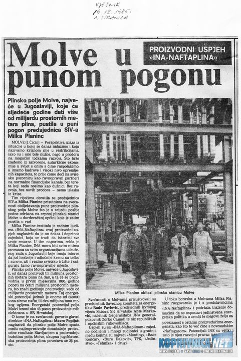 Vjesnik, naslovnica, 19.12.1985.