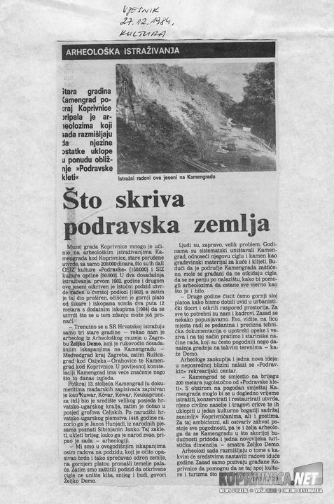 Kamengrad, Vjesnik 12-1984.