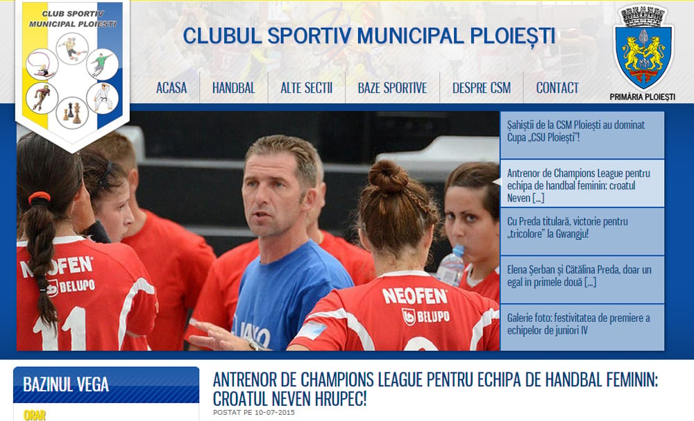 Vijest o angažmanu novog trenera na stranicama Ploiestija // Foto: screenshot