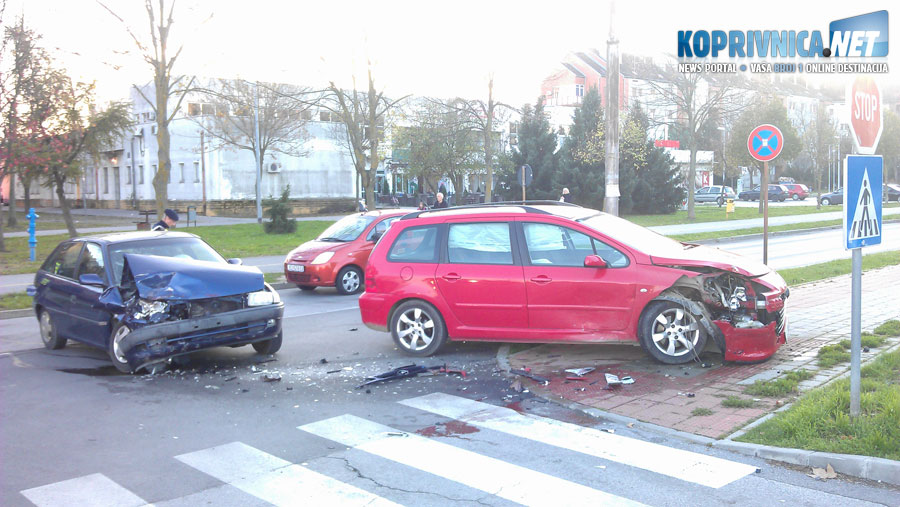 Nesreća se dogodila u Selingerovoj ulici pokraj bolničkog parkirališta // Foto: Koprivnica.net