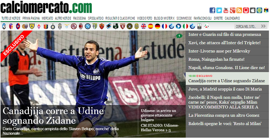 Screenshot: Calciomercato.com