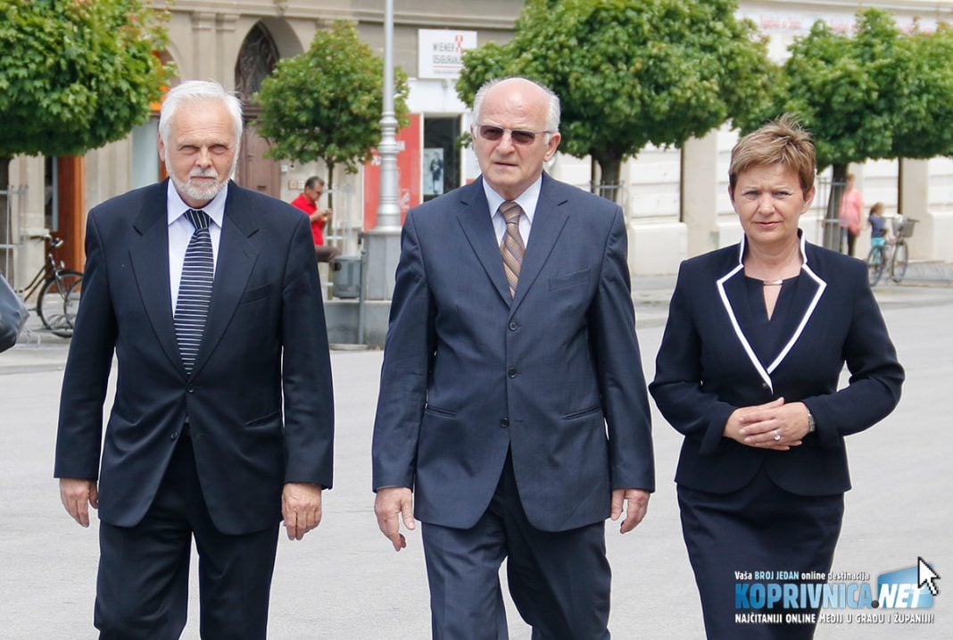 Predsjednik Hrvatskog sabora Josip Leko u društvu šefa Gradskog vijeća Zorana Gošeka i gradonačelnice Vesne Želježnjak // foto: Mario Kos