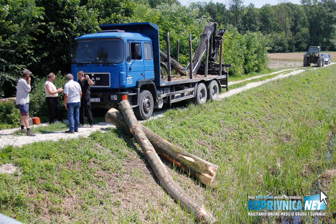 S kamiona varaždinskih registracijskih oznaka popadali su trupci // foto: Zvonimir Markač