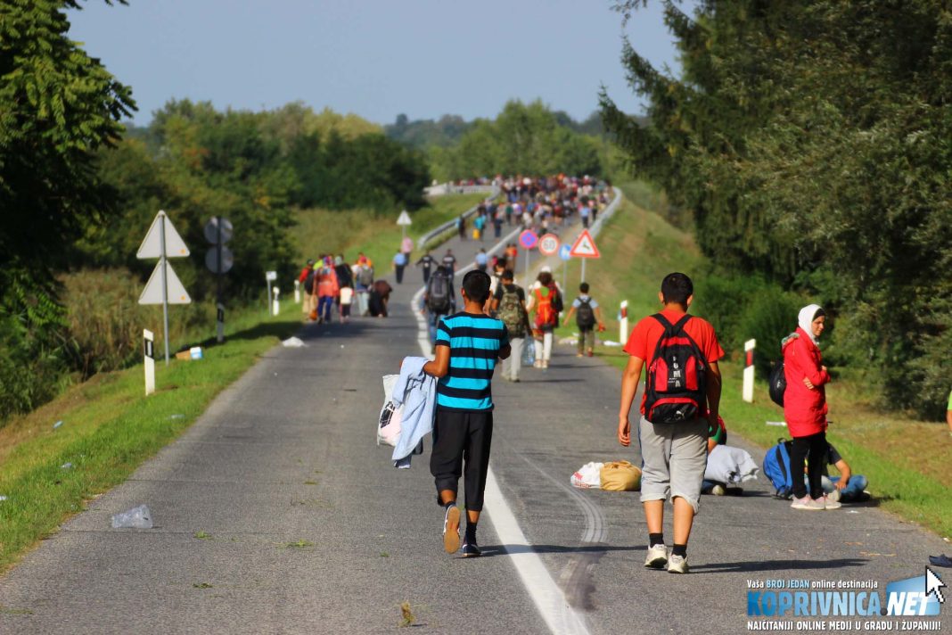 Prijelaz migranata od kolodvora u Botovu prema Mađarskoj // Foto: Arhiva Koprivnica.net