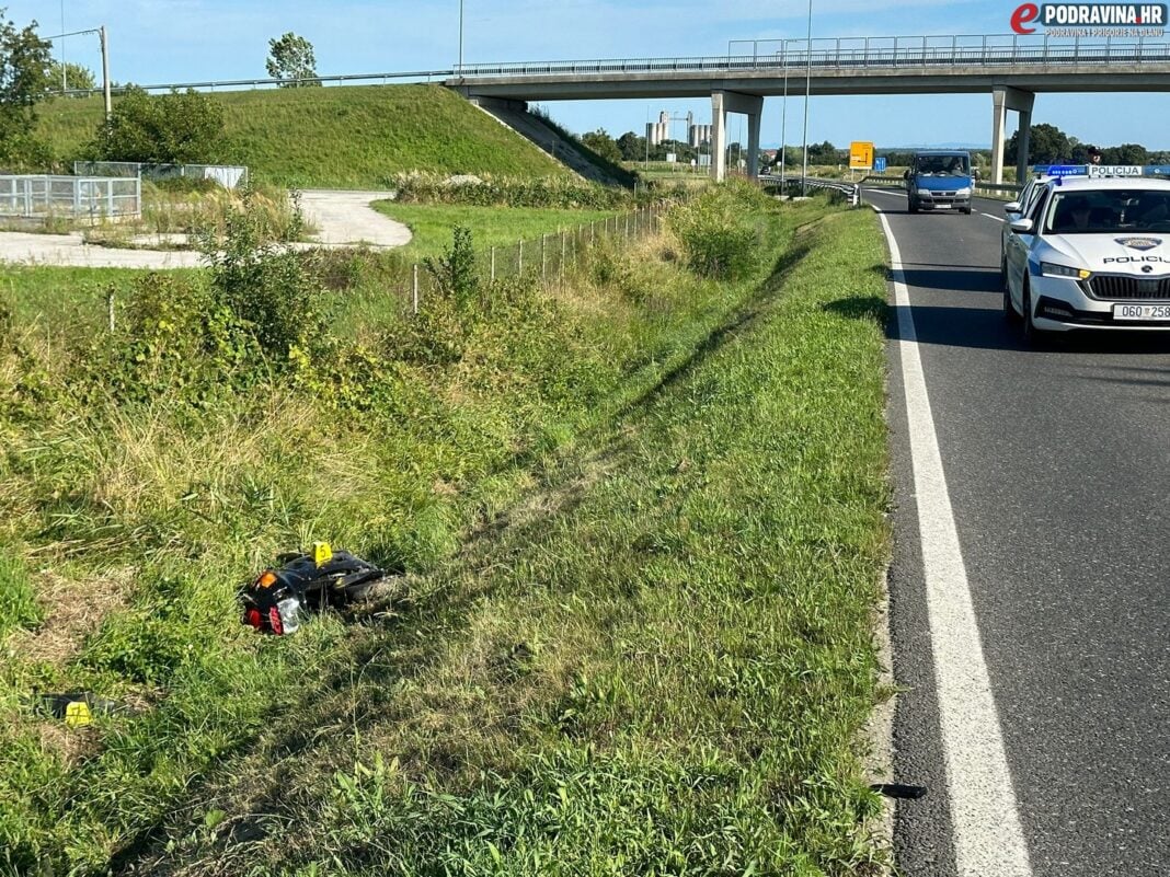 prometna nesreća, motociklist, motor, đurđevac, đurđevačka obilznica, ozljeđen motociklist, policija