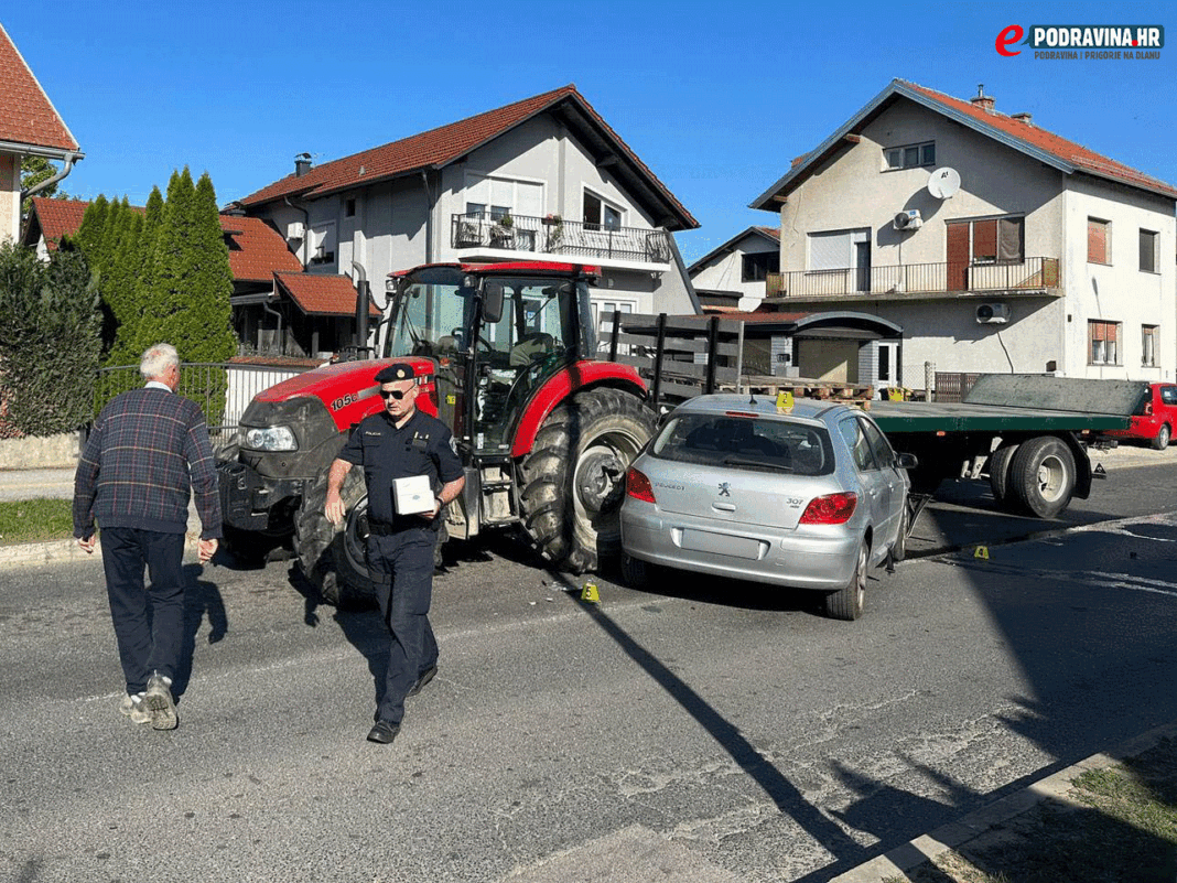 Prometna nesreća, auto i traktor, Koprivnica